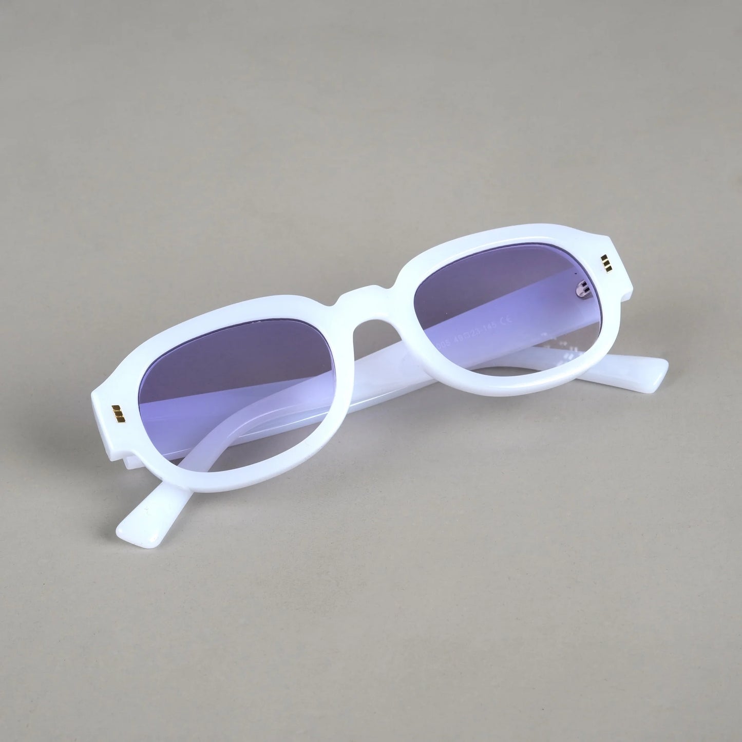 Rectangle oval Pearl white sunglass 387