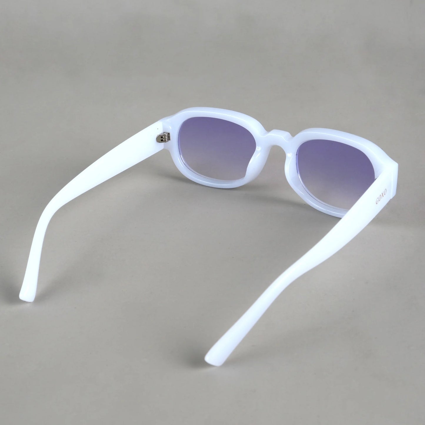 Rectangle oval Pearl white sunglass 387