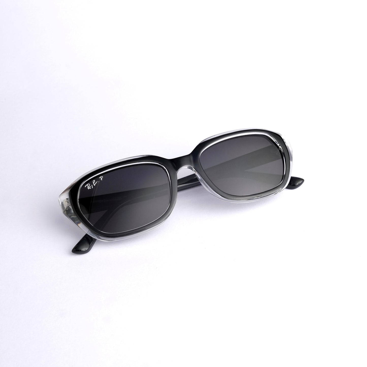 Branded dual black oval sunglass 667