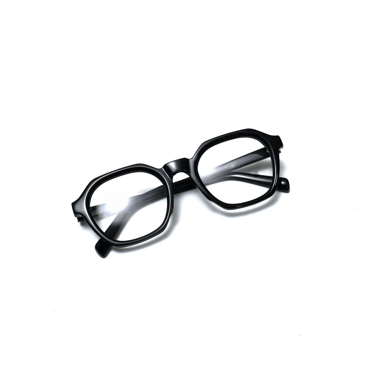 Acetate black hexa-round frames 337