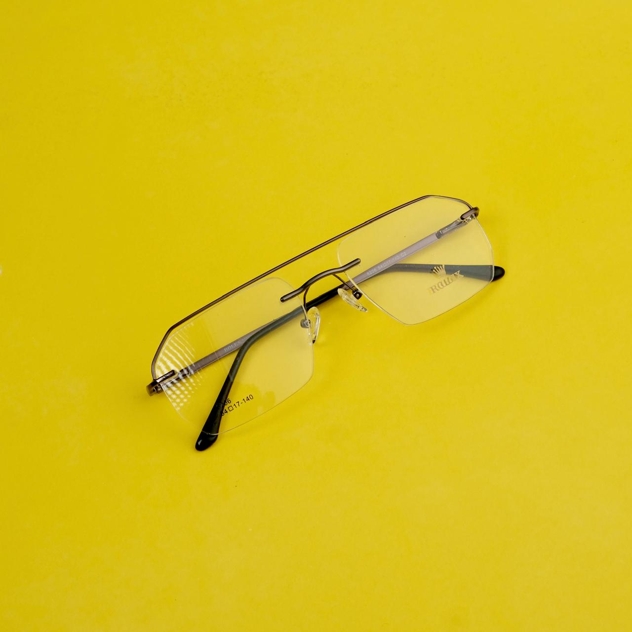 Rimless brand frames dark maroon