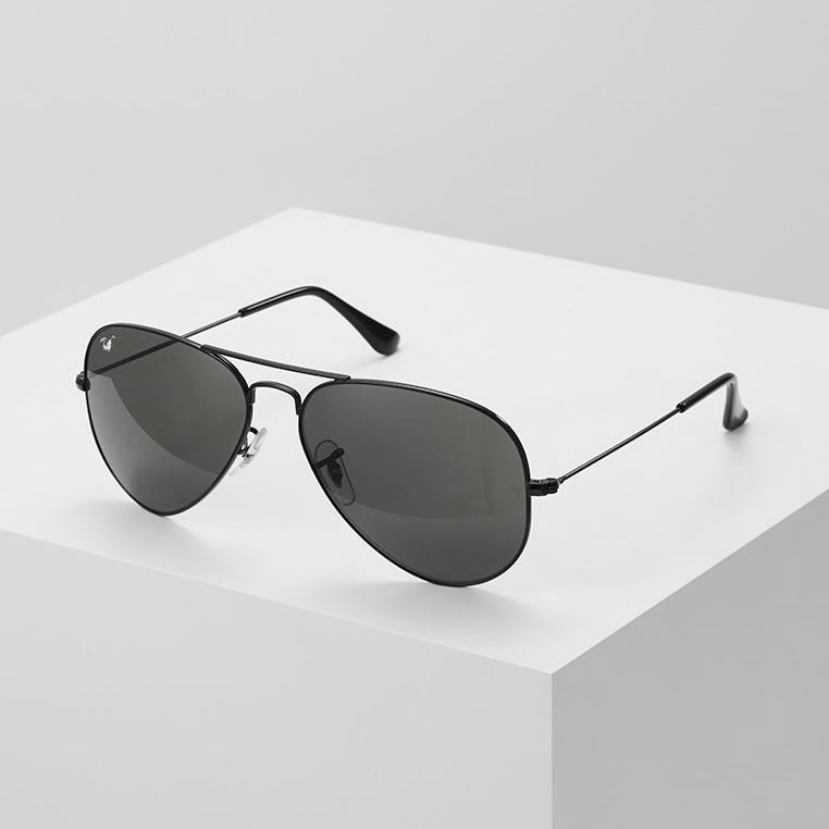 Aviator glass lens black Medium 425
