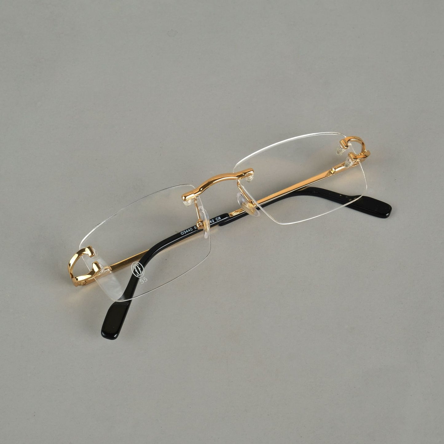Rimless cartier frames golden 390