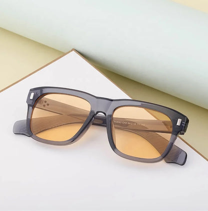 Square grey-orange sunglasses 121