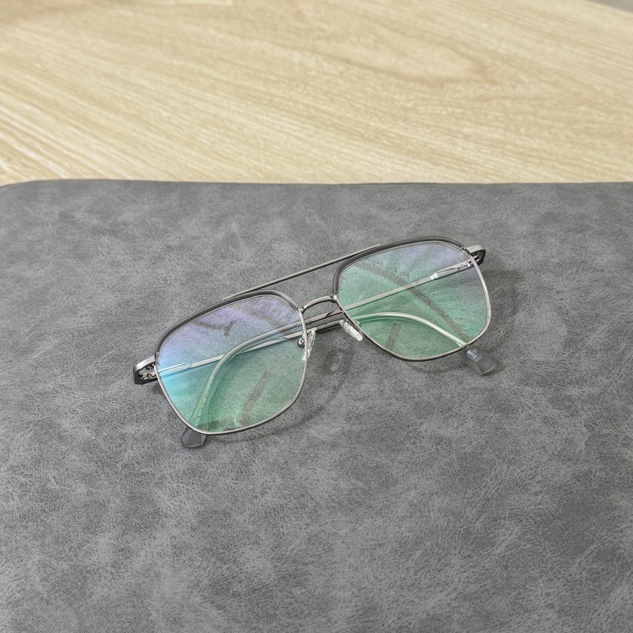 Metal double bridge grey frames