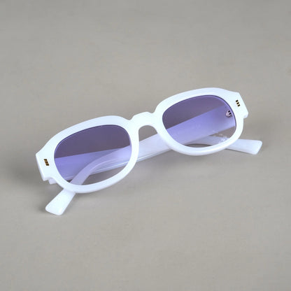 Rectangle oval Pearl white sunglass 387