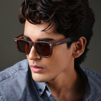 762 Wayfarer leopard brown polarized