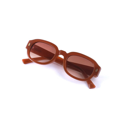 Rectangle oval brown sunglass 292