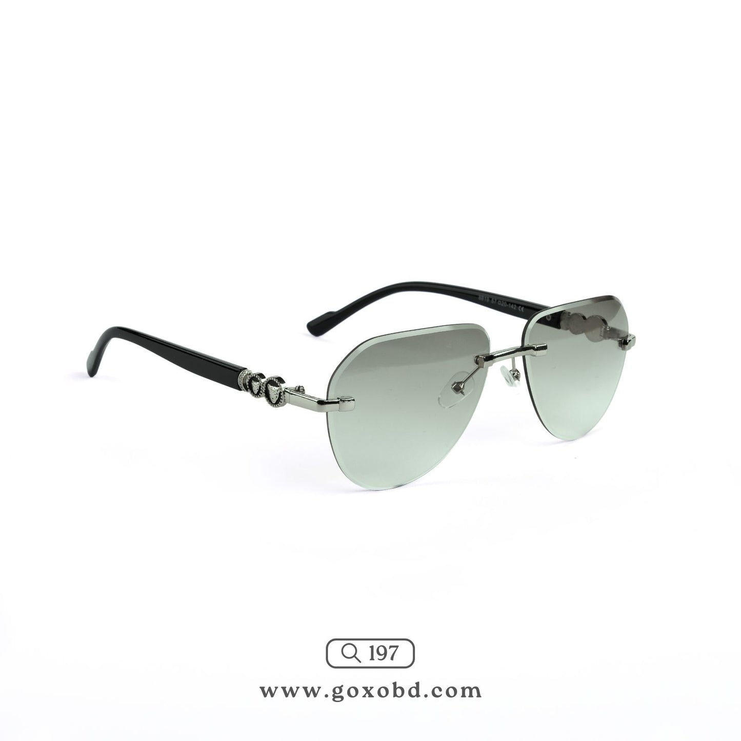 Rimless aviator green tint 197