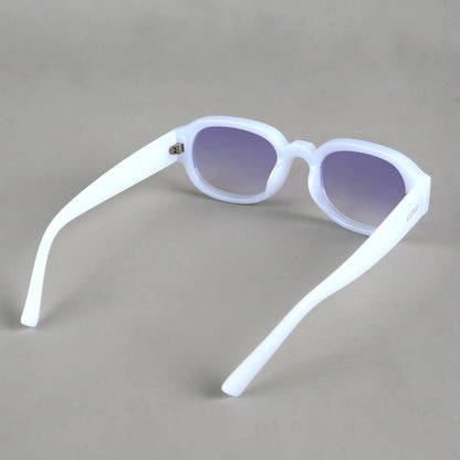 Rectangle oval Pearl white sunglass 387