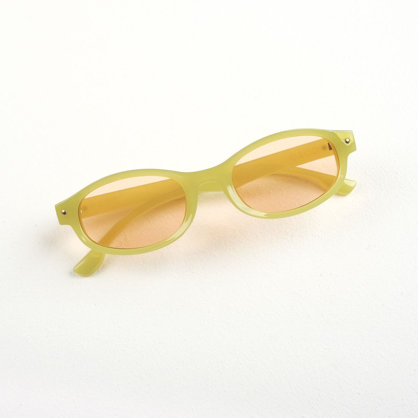 Ladies oval sunglasses lime green 152