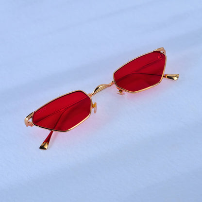 Fashion metal sunglass red 295