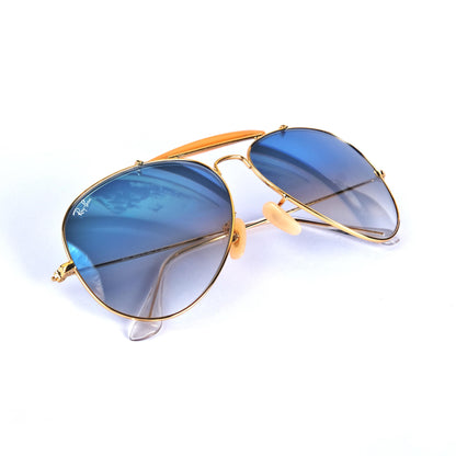 Branded aviator blue shade glass lens 408