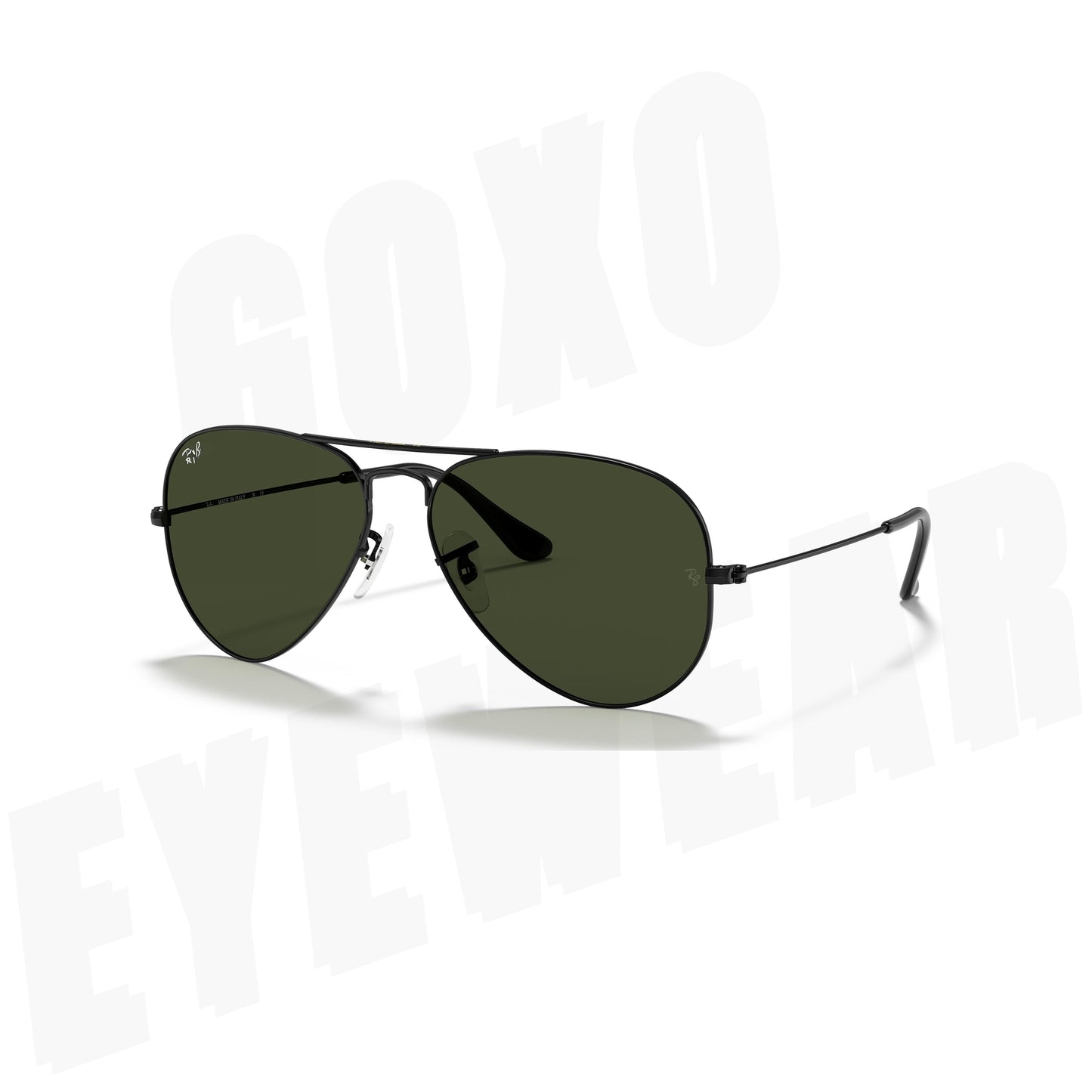 Aviator glass lens black Medium 425
