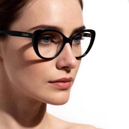 Acetate ladies premium black frames 708