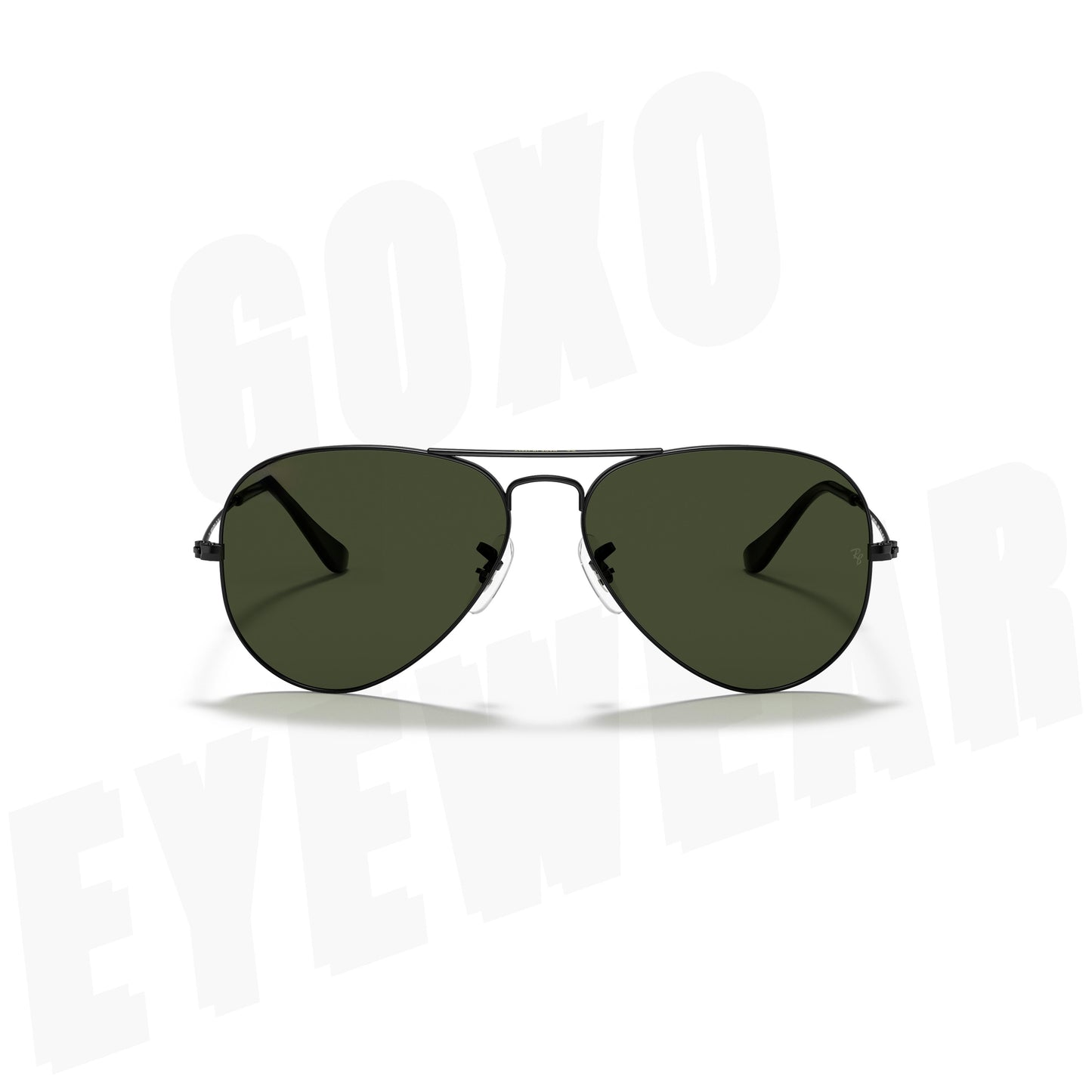 Aviator glass lens black Medium 425