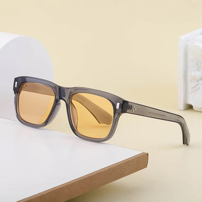 Square grey-orange sunglasses 121