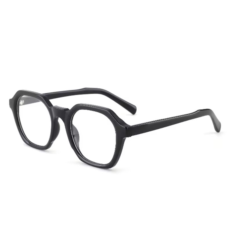 Acetate black hexa-round frames 337