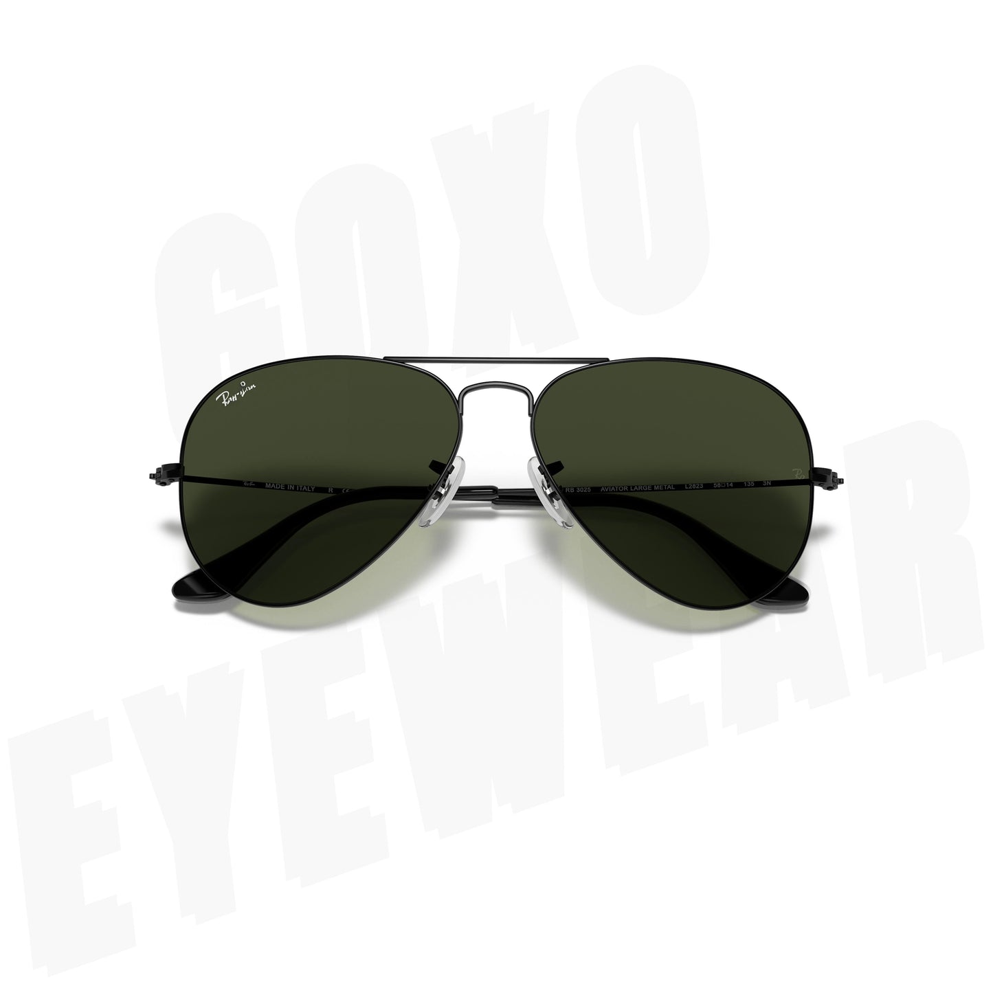 Aviator glass lens black Medium 425