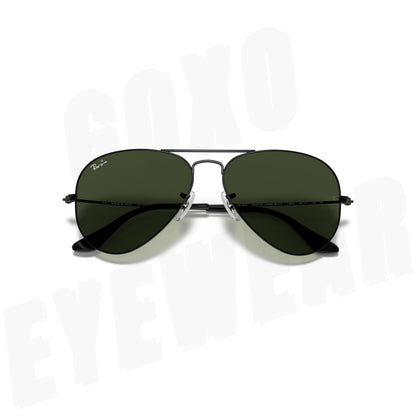 Aviator glass lens black Medium 425