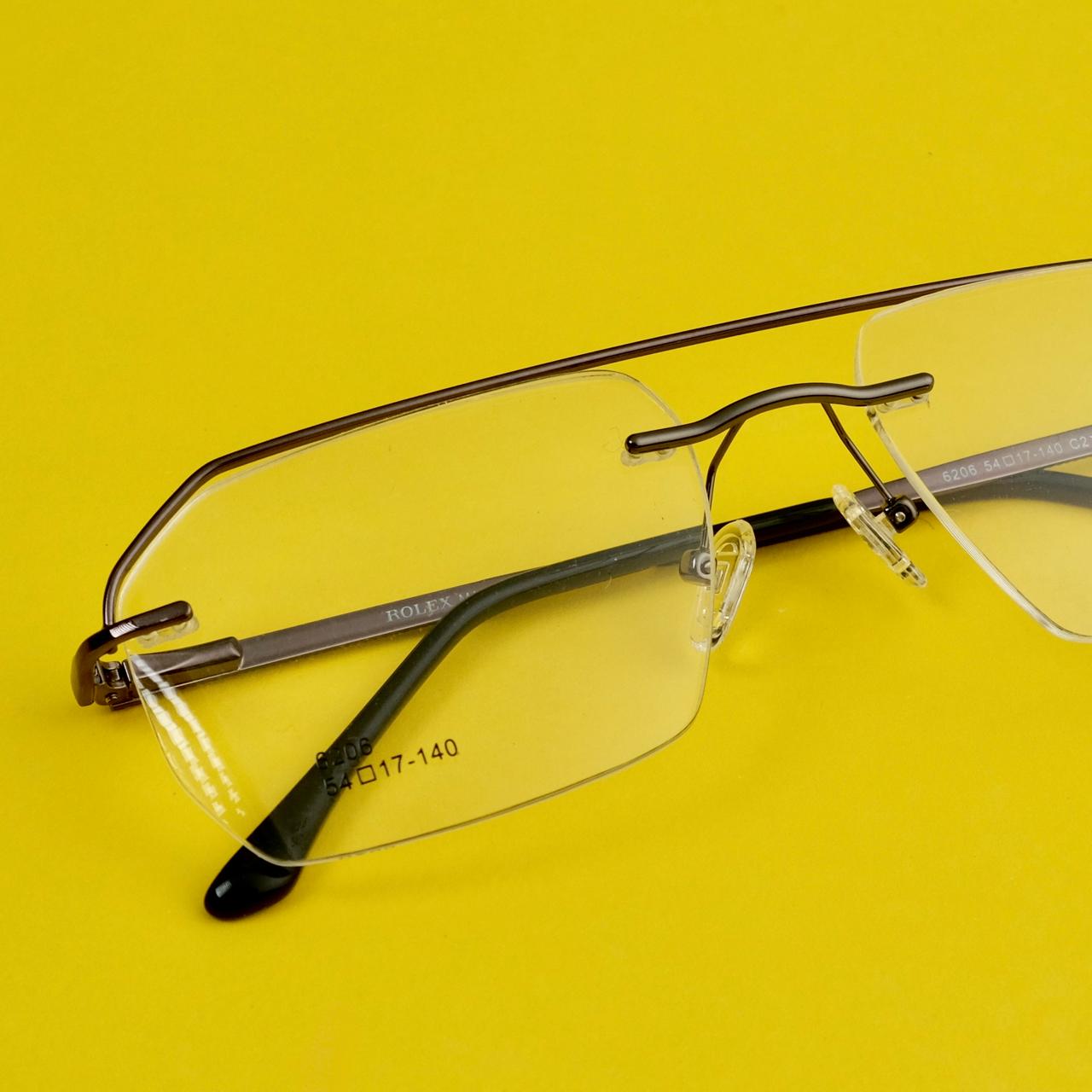 Rimless brand frames dark maroon