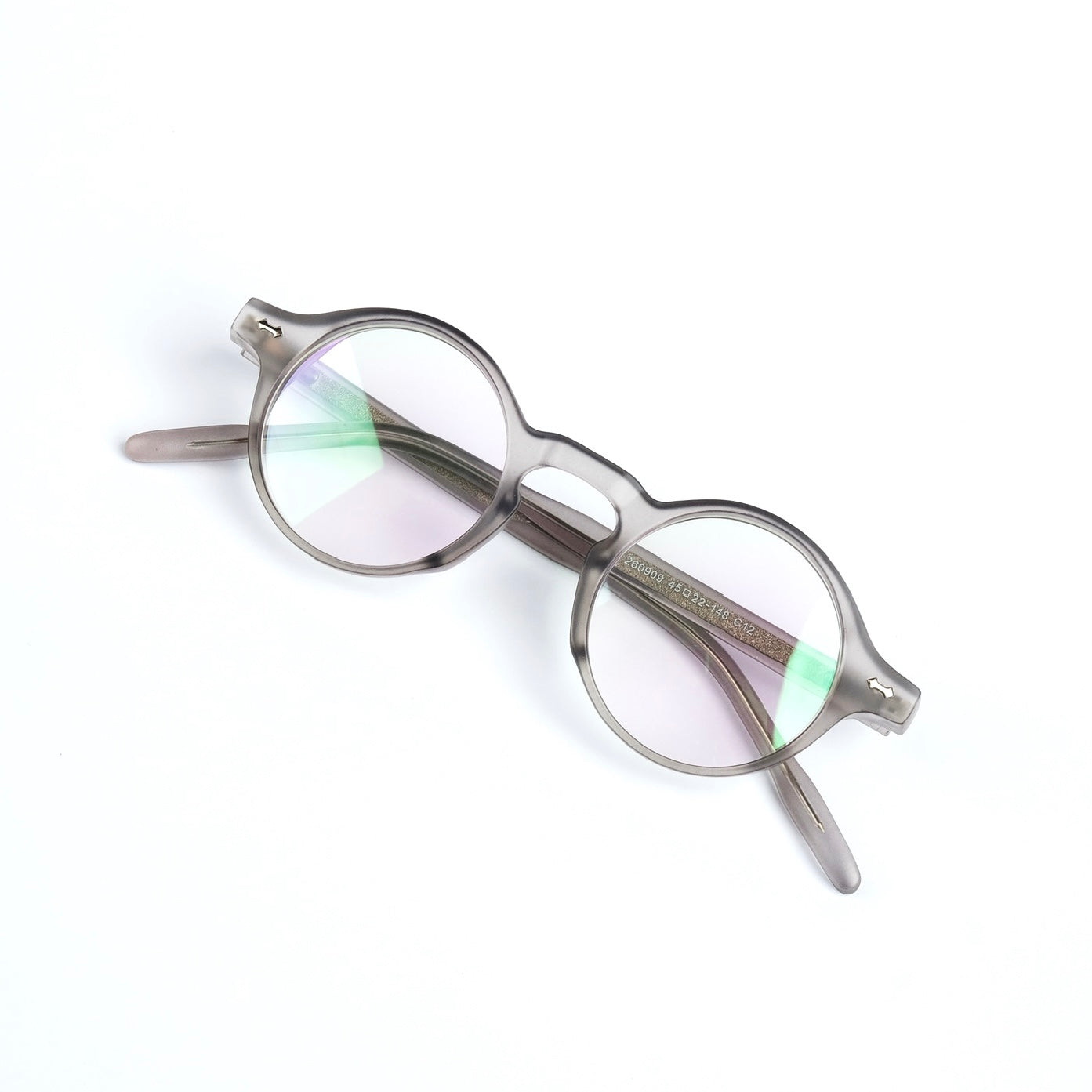 Round Eyeglasses-Grey-B49