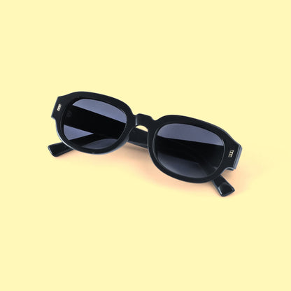 Rectangle oval black sunglass 291