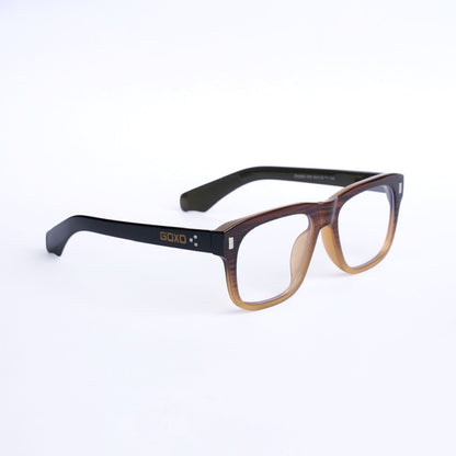 Square brown-orange eyeglasses 123