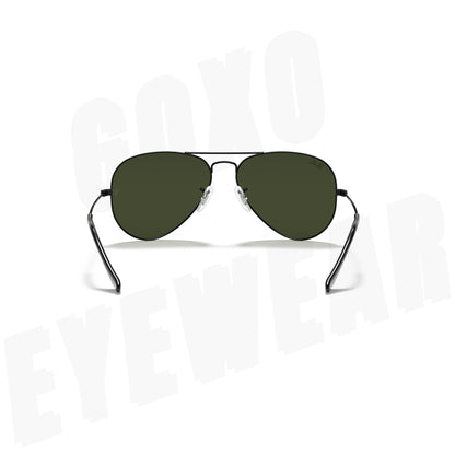 Aviator glass lens black Medium 425