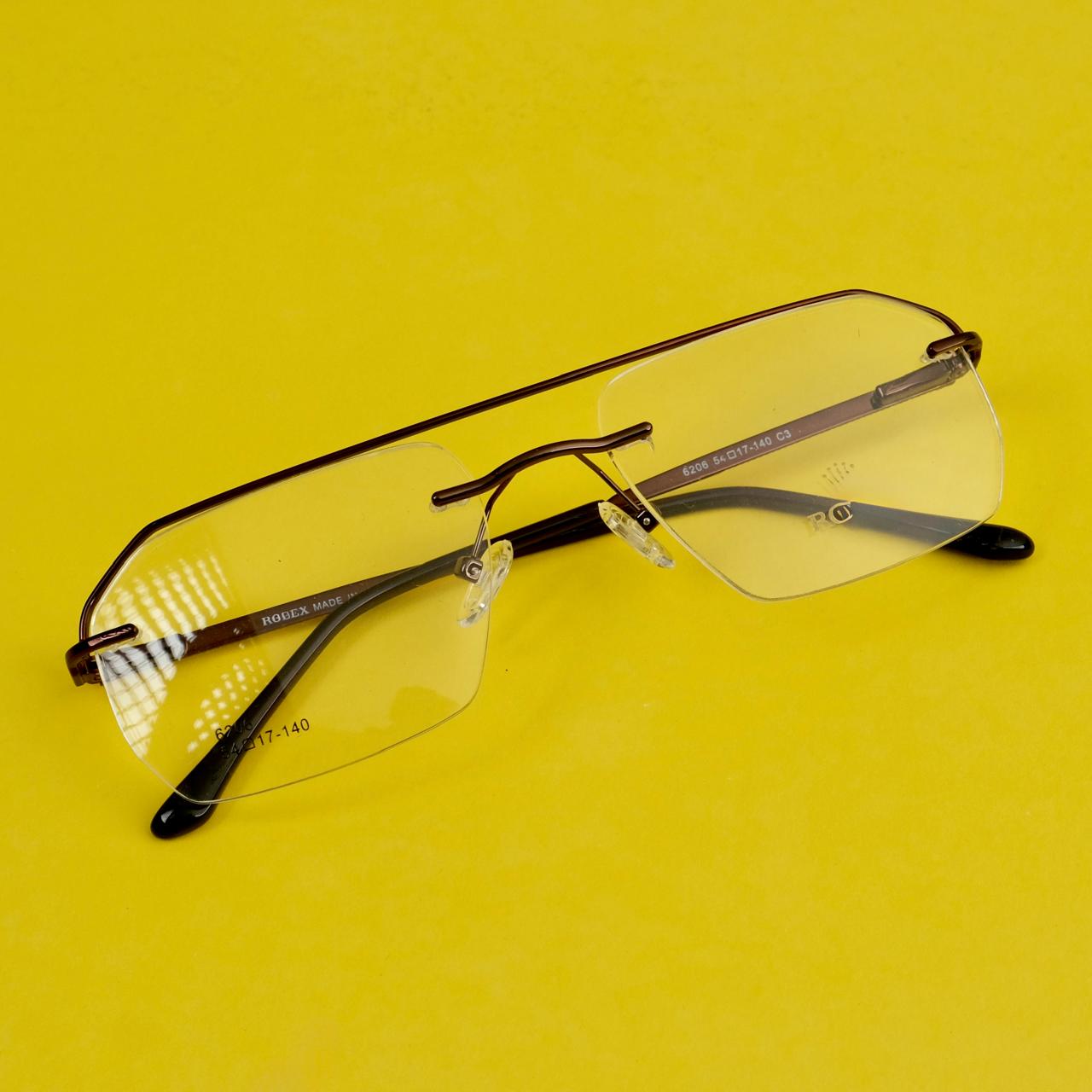 Rimless brand frames dark maroon