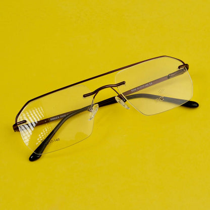 Rimless brand frames dark maroon