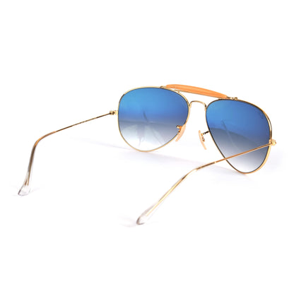Branded aviator blue shade glass lens 408