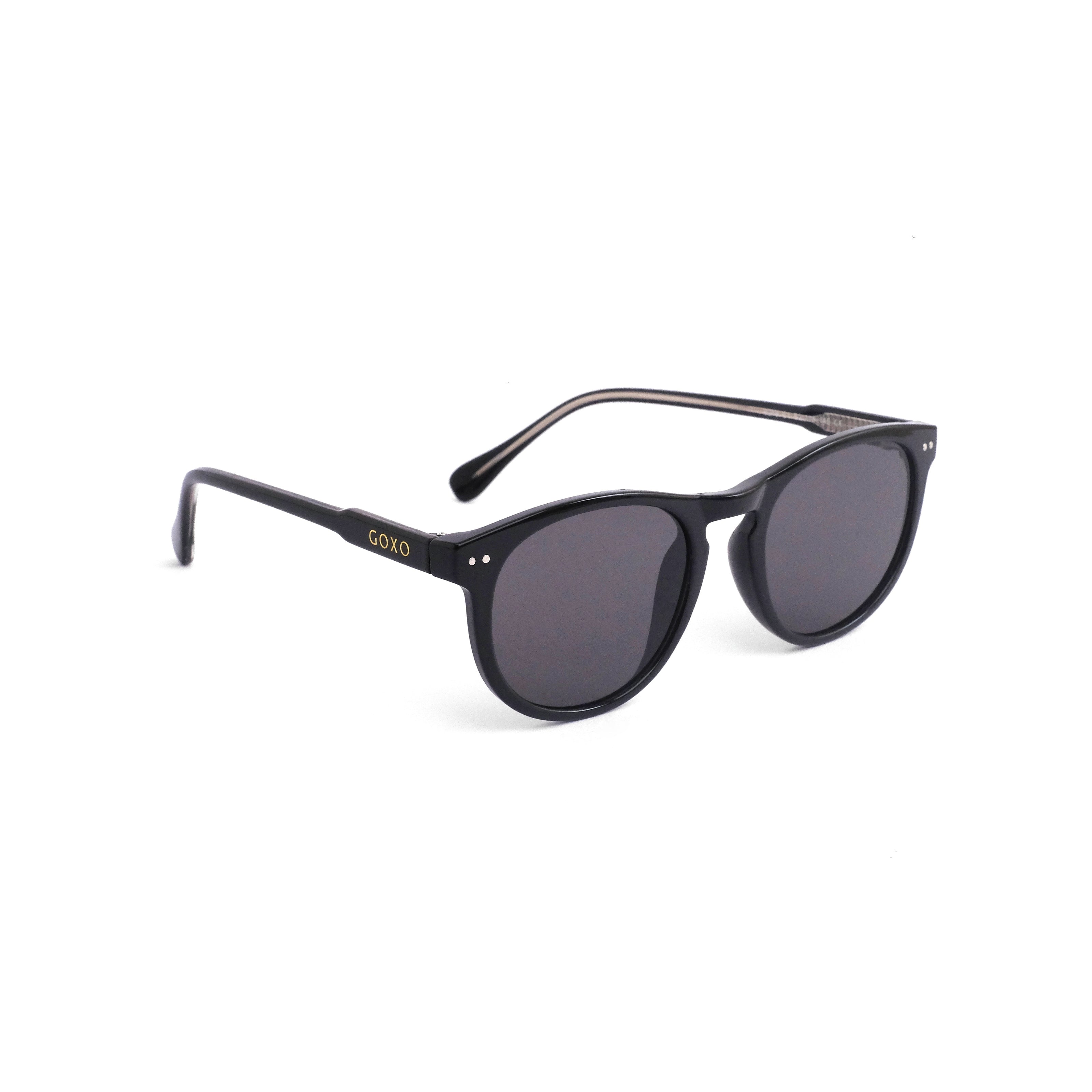 814 Metro black round sunglass