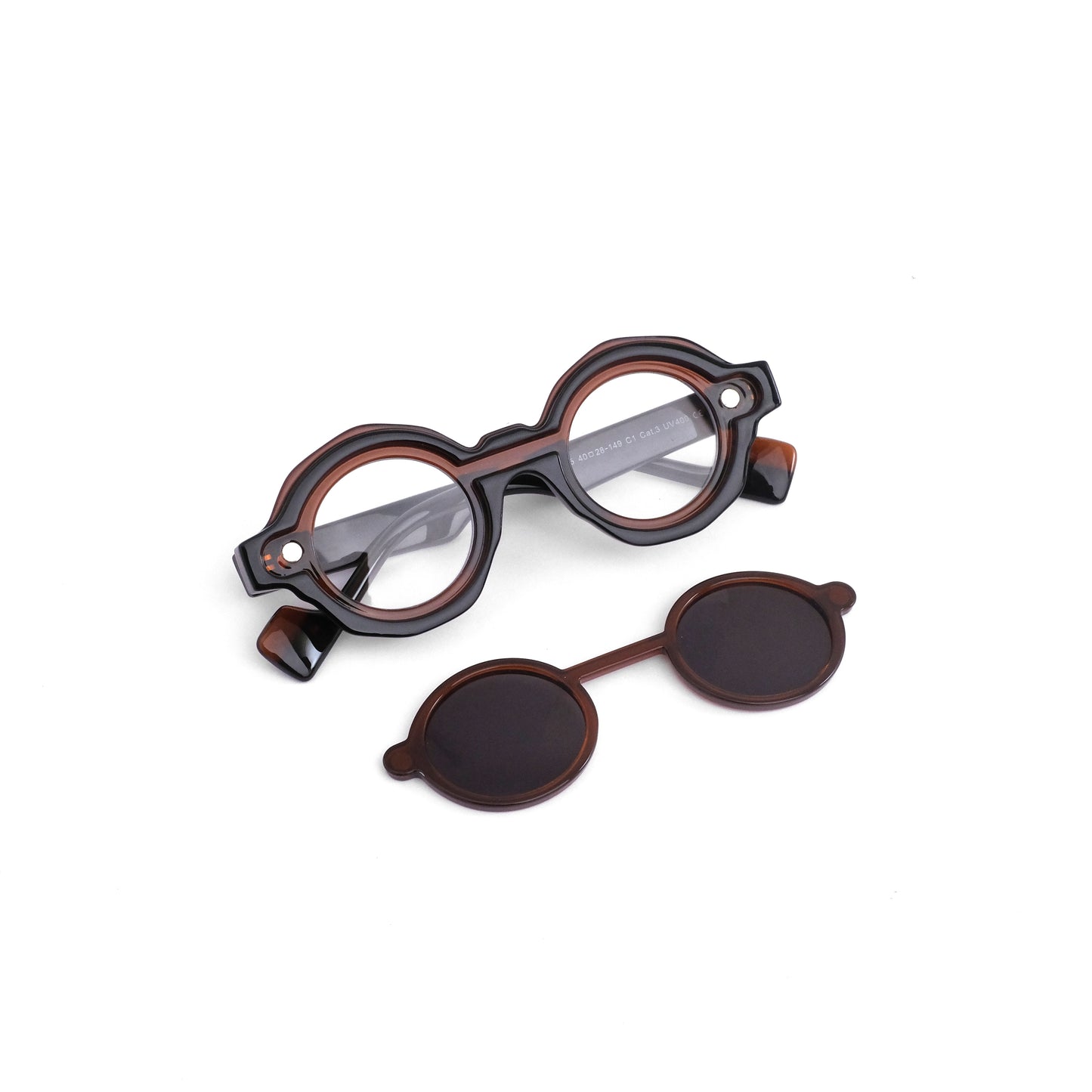 Orbit clip-on polarized  brown sunglass 858