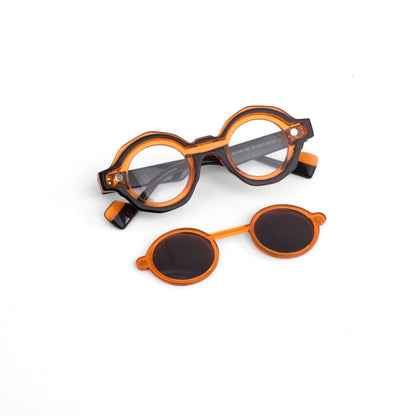 Orbit clip-on polarized orange sunglass 859