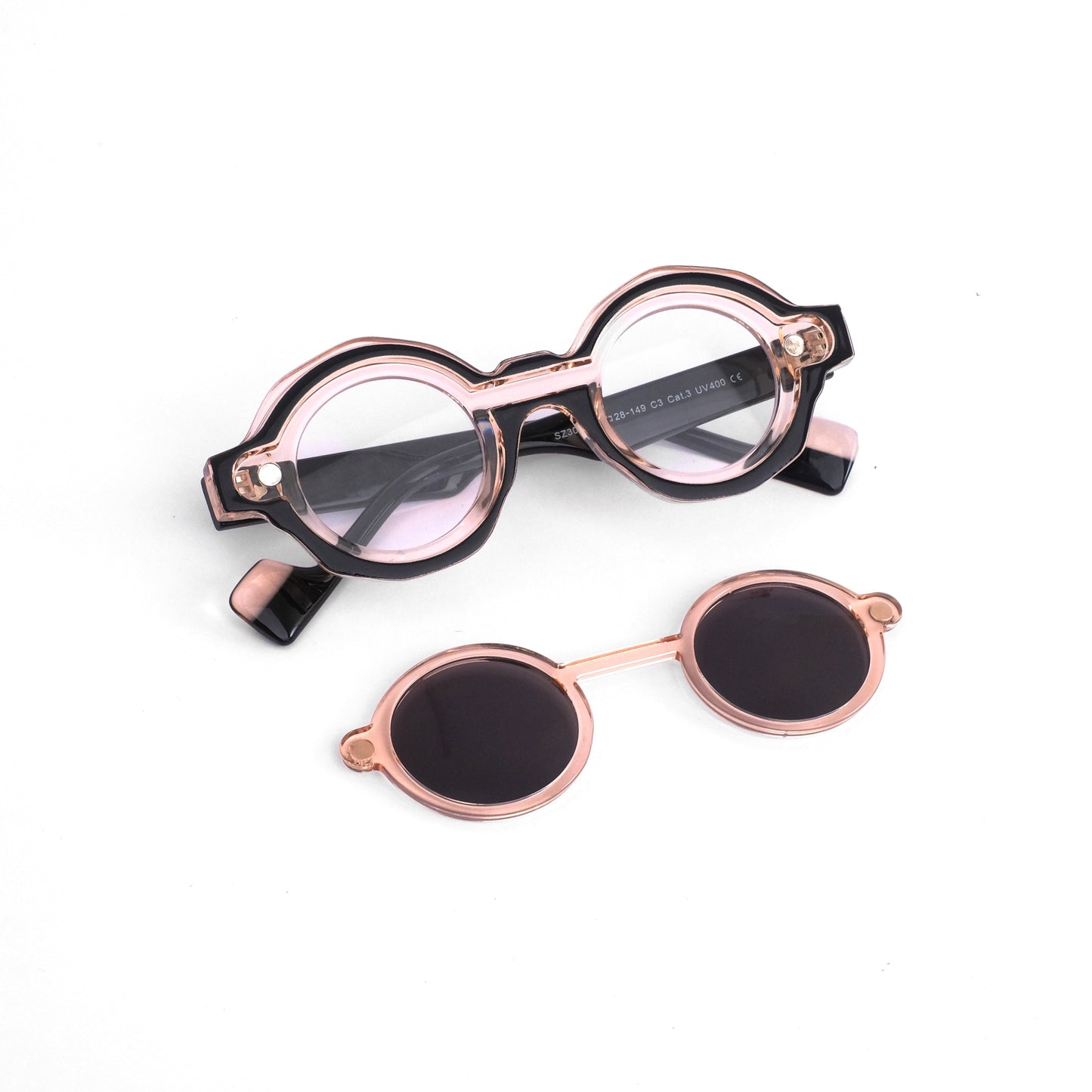 Orbit clip-on polarized peach sunglass 860