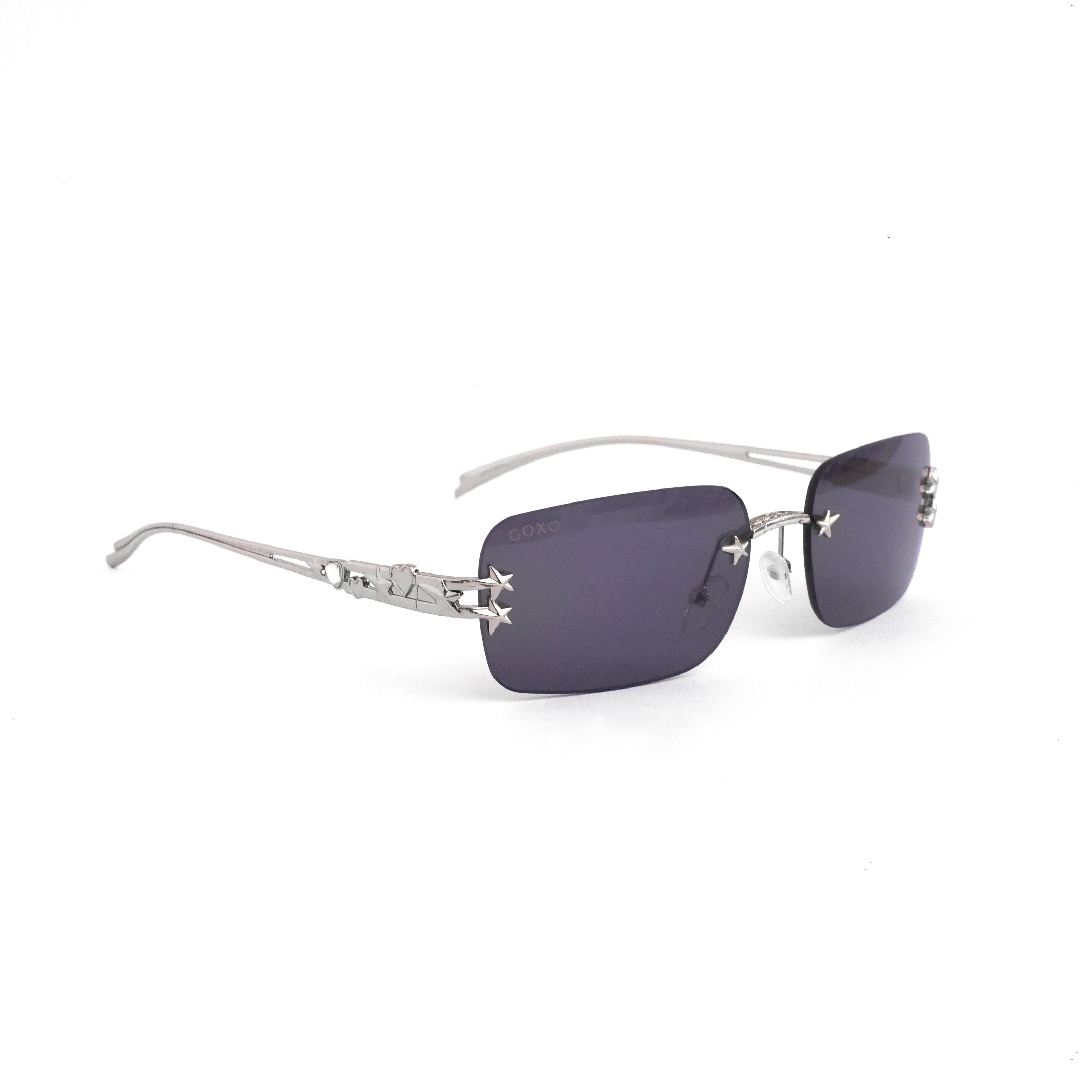 Y2K rimless black sunglass 863