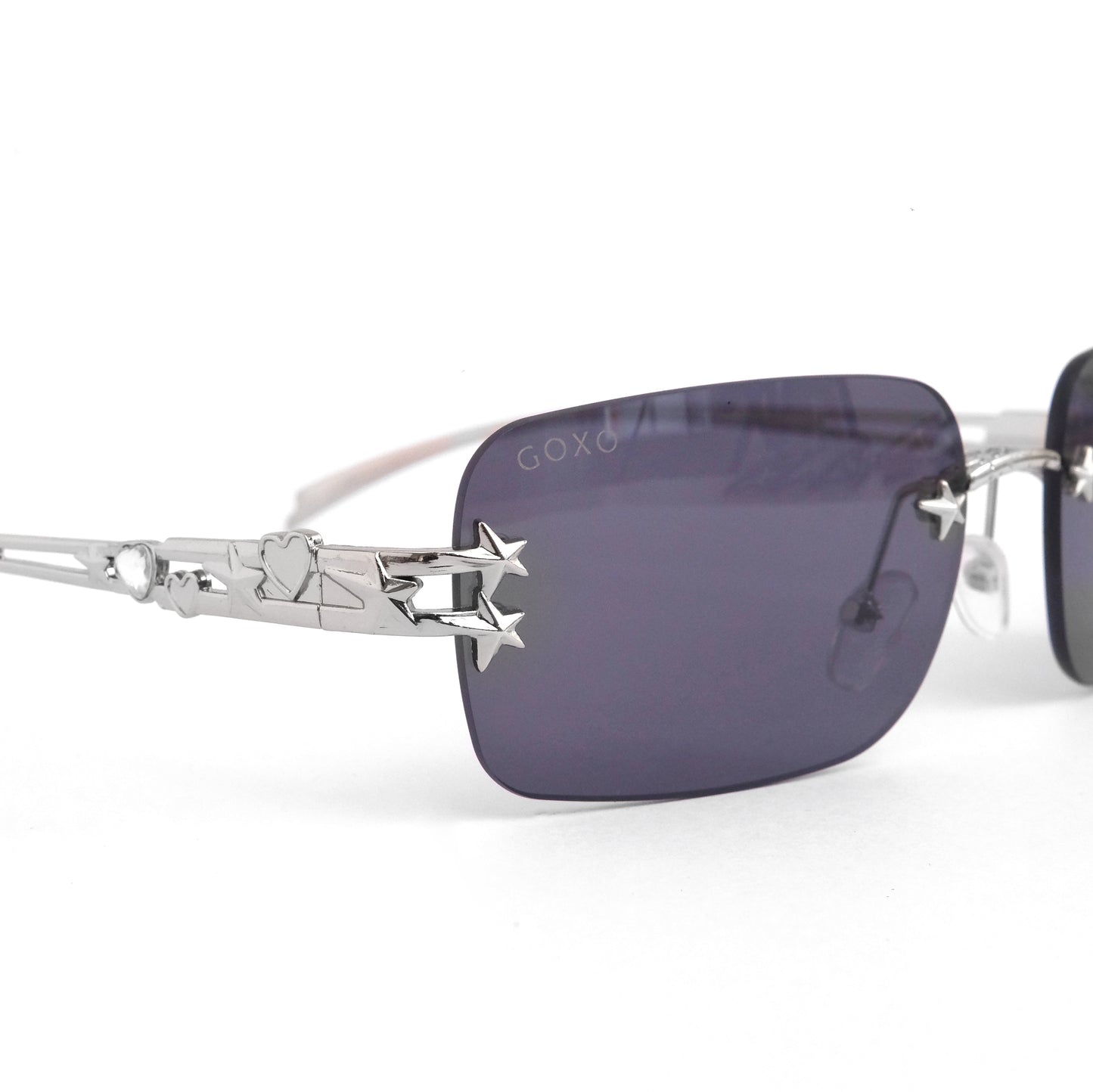 Y2K rimless black sunglass 863