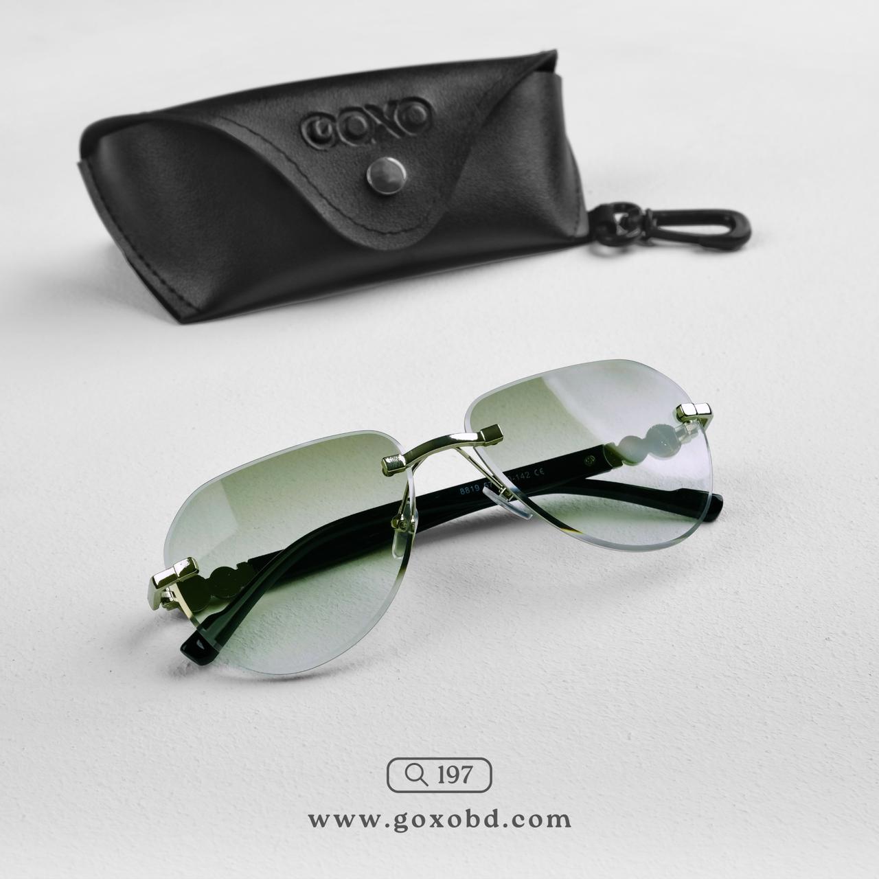 Rimless aviator green tint 197