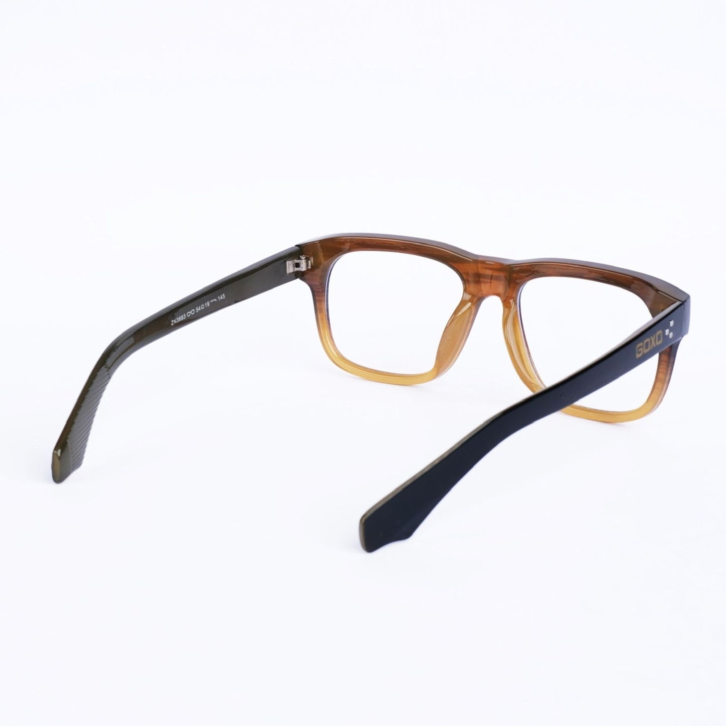 Square brown-orange eyeglasses 123