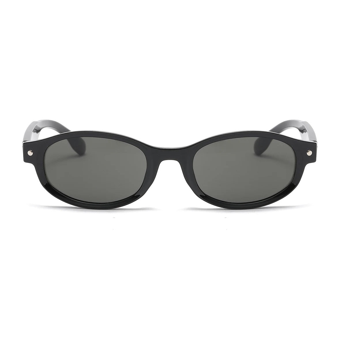 Y2K oval sunglasses black 150