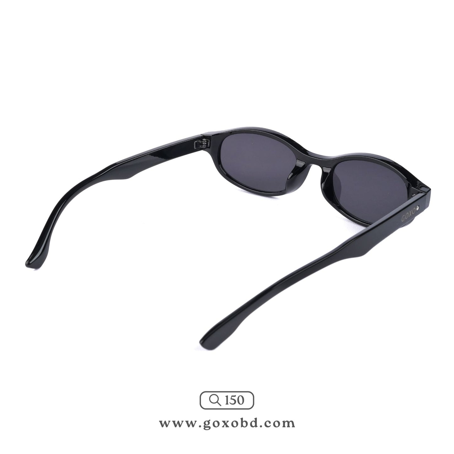 Y2K oval sunglasses black 150