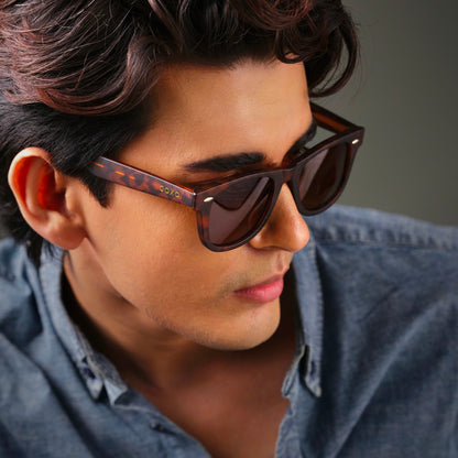 762 Wayfarer leopard brown polarized