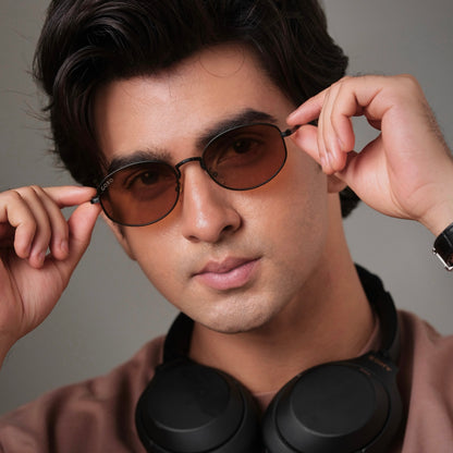 761 Metalic oval shades brown