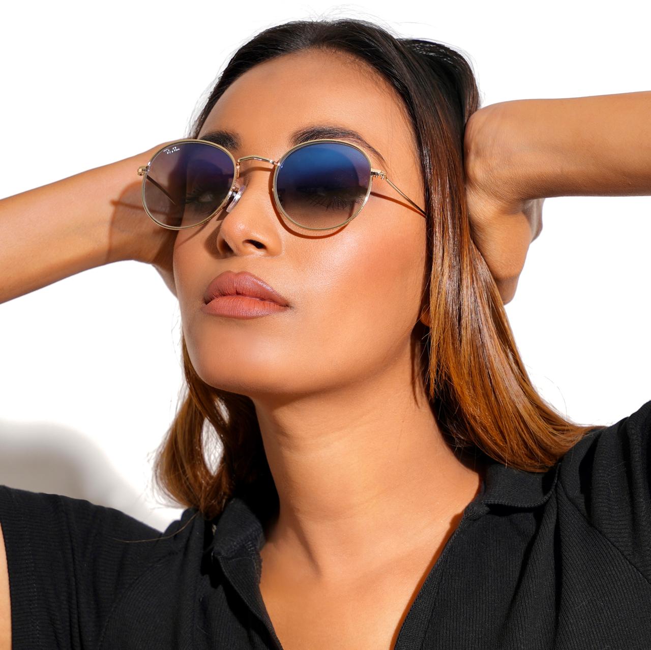 Branded round sunglass-Glass Lens 277