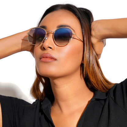 Branded round sunglass-Glass Lens 277