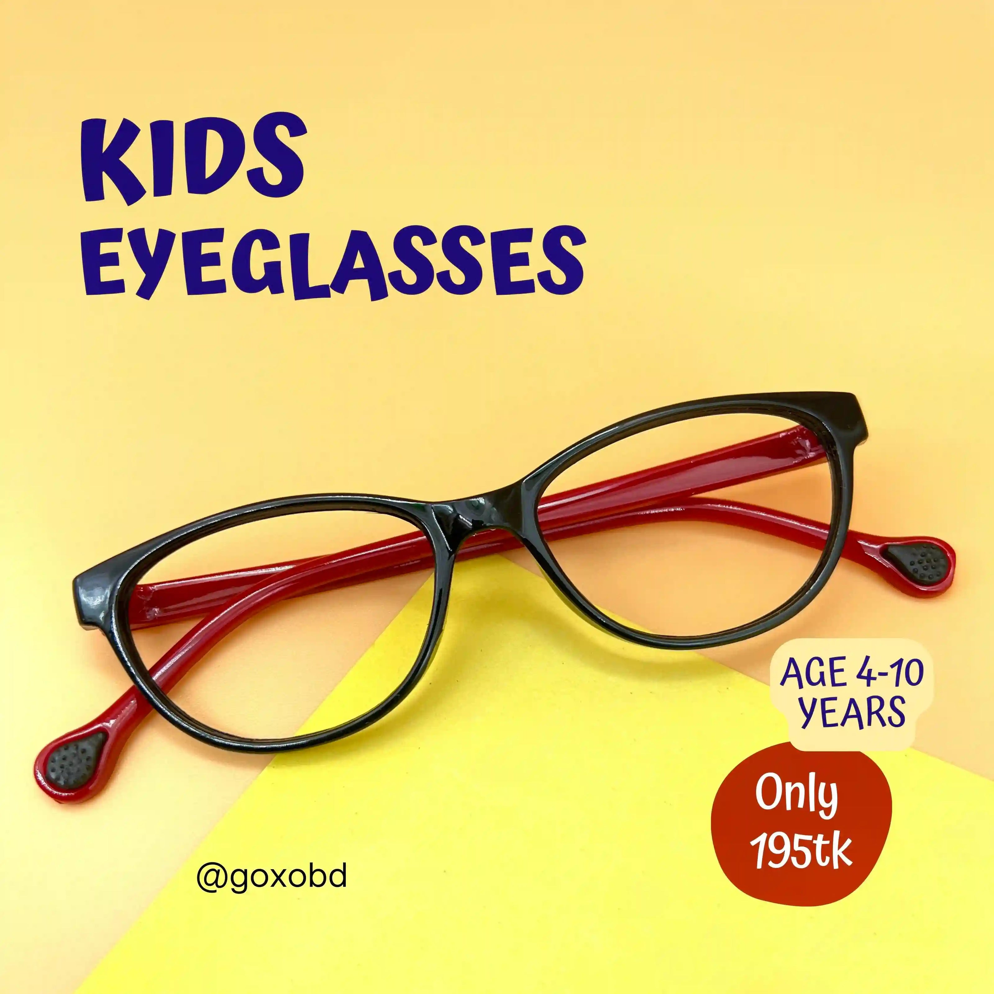 Kids Frames Black Red Cat Eye