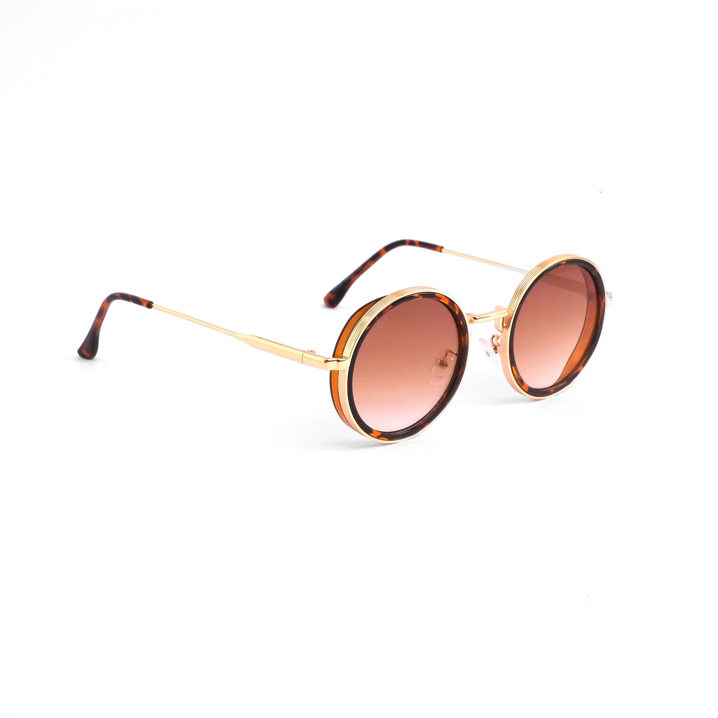 Round golden-brown sunglass 819