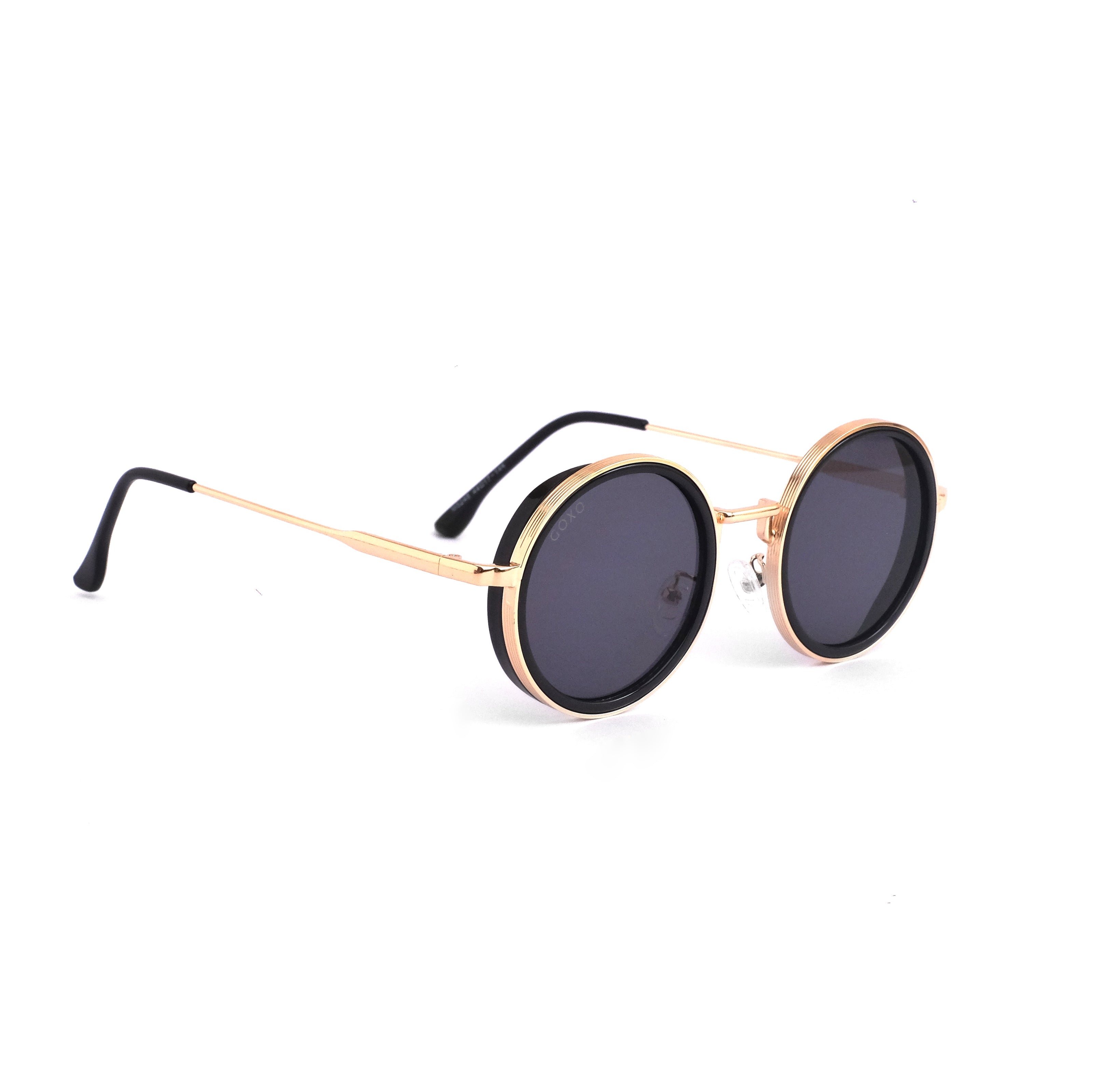 Round golden-black sunglass 821