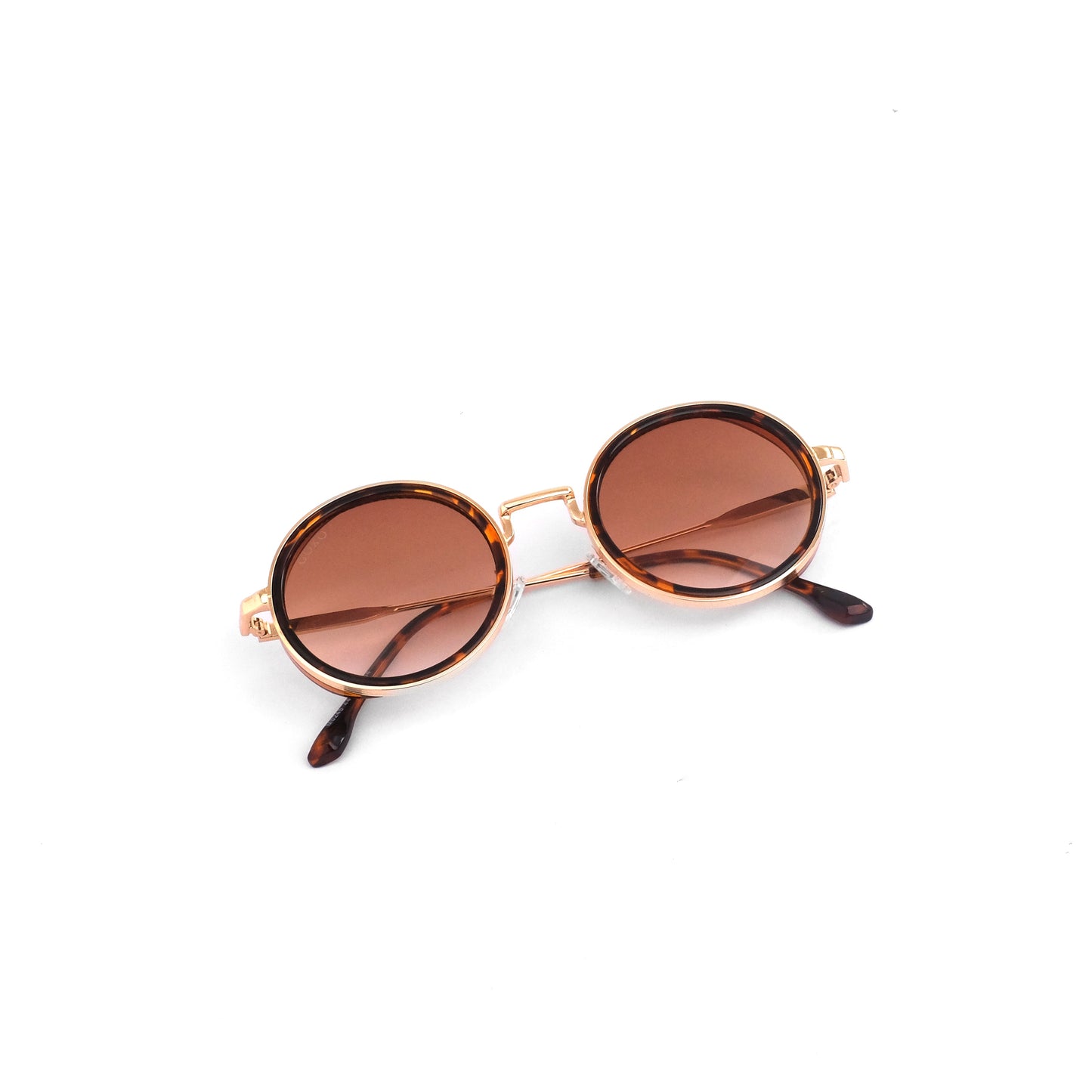 Round golden-brown sunglass 819